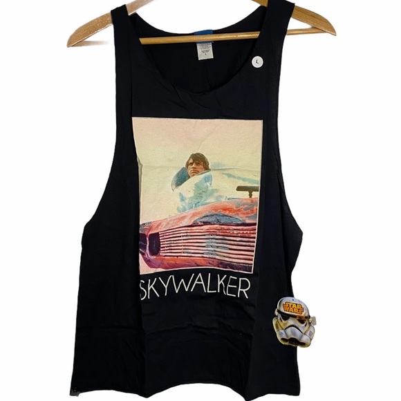 Star Wars Luke Skywalker Landspeeder Tank Top Retro Faded Large L - Picture 1 of 11